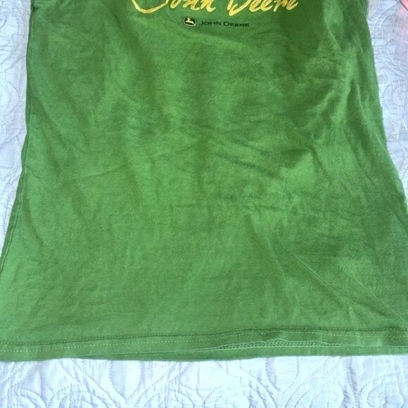 John Deere Green Womens Tank Top Medium 100% Cotton Sleeveless - Picture 4 of 6
